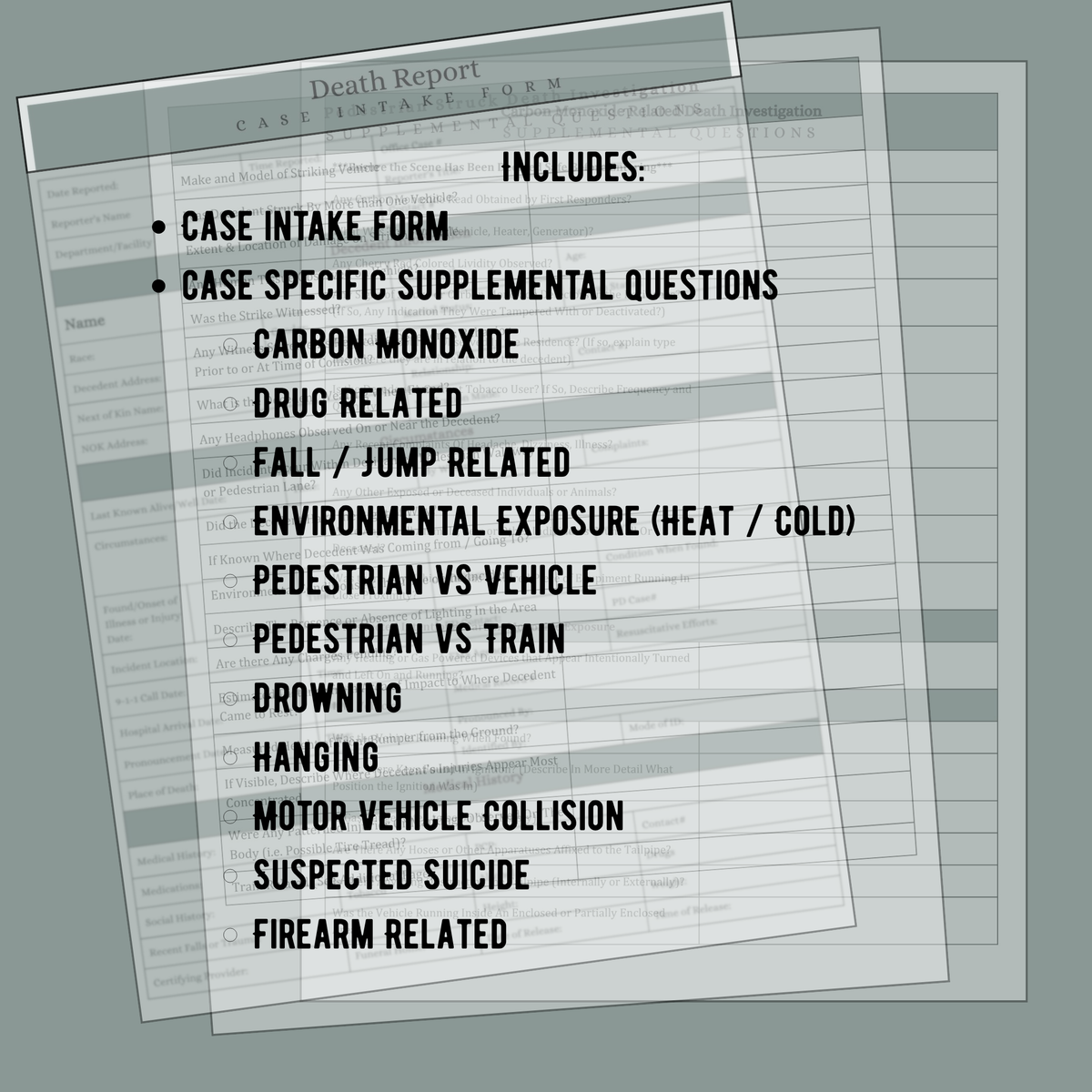 Investigative Questionnaire Bundle